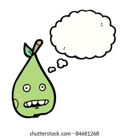 cartoon pear looking worried