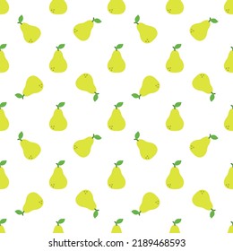 Cartoon pear seamless pattern background.