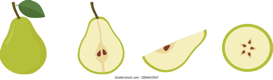 Ilustración vectorial de conjunto de pera de dibujos animados
