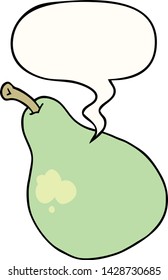 pera de dibujos animados con burbuja de discursos