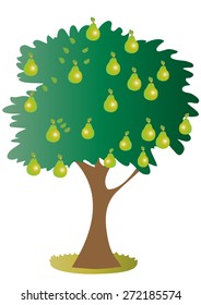 A cartoon pear tree
