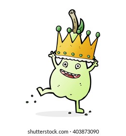 cartoon pear wearing crown