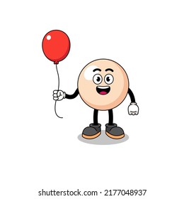 Cartoon of pearl holding a balloon , character design