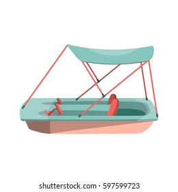 Cartoon pedal boat. Vector illustration.