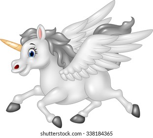Cartoon Pegasus isolated on white background
