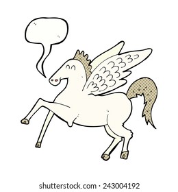 cartoon pegasus with speech bubble