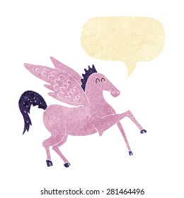 cartoon pegasus with speech bubble
