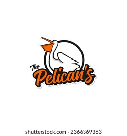 Cartoon Pelican Laughing Logo Inspiration