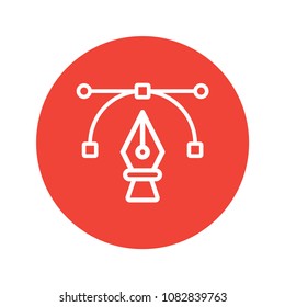 cartoon pen tool outline vector icon