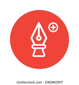 cartoon pen tool outline vector with plus icon