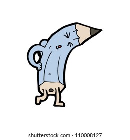 Karikaturstift mit schlechten Rücken