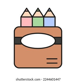 Cartoon pencil case. School icon. Vector illustration. stock image.