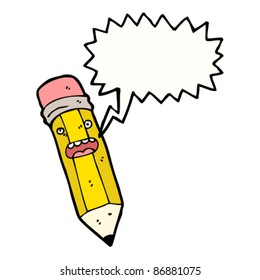 cartoon pencil character