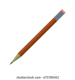 Cartoon Pencil icon. Back to School. Isolated Vector illustration.