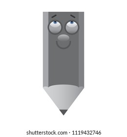 cartoon pencil on white background