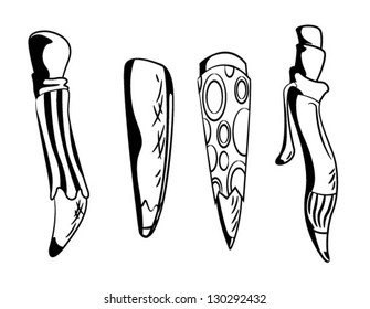 cartoon pencil and pen