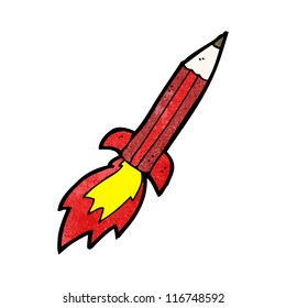 Cartoon-Bleistift-Rakete