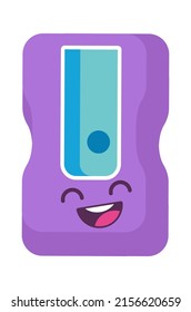 Cartoon pencil sharpener. Back to School icon. Vector illustration