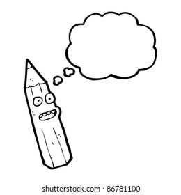 pensamiento de lápiz de dibujos animados