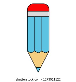 Cartoon pencil , vector icon. Image for kids