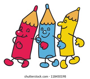 cartoon pencils