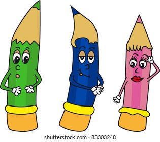 cartoon pencils