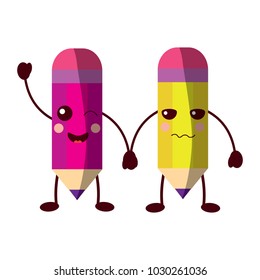 cartoon pencils kawaii character funny