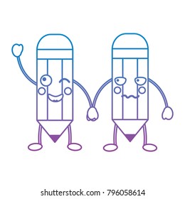 cartoon pencils kawaii character funny