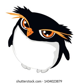 Cartoon penguin with big eyes. Vector. Baby love