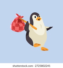 Pinguim Desenho Animado com Ilustração de Fio