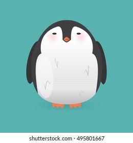 Cartoon penguin character. Funny bird. Vector winter illustration isolated on white background
