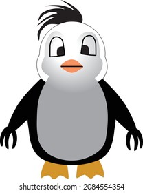 Cartoon Penguin Character styling on white