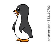 Cartoon Penguin Chick Vector Illustration