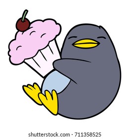 pingüino de dibujos animados con quequitos