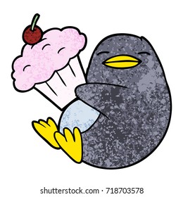 pingüino de dibujos animados con quequitos