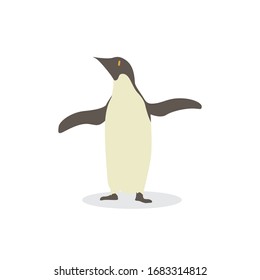 Pingüino de caricatura. Pingüino de caricatura, ilustración vectorial sobre fondo blanco. Dibujo para niños.