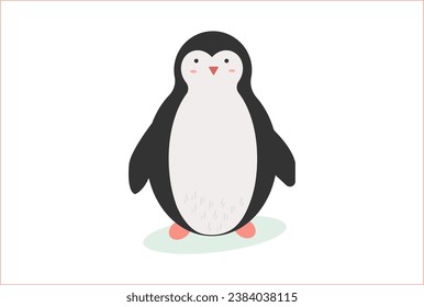 Cartoon penguin in flat design