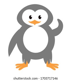 Cartoon Penguin Icon on white background, Vector illustration