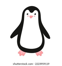 Cartoon Penguin Icon, Vector illustration isolated on white
