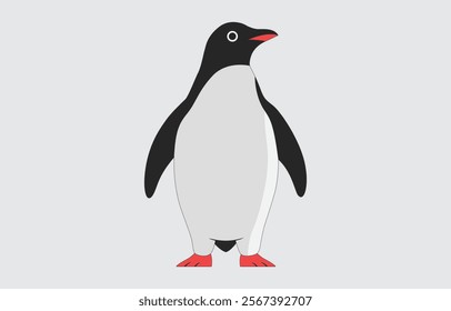 Cartoon  Penguin illustration vector art on white background
