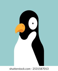 Cartoon Penguin isolated. polar bird Vector illustration