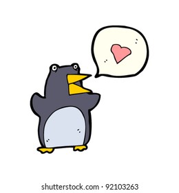 cartoon penguin in love