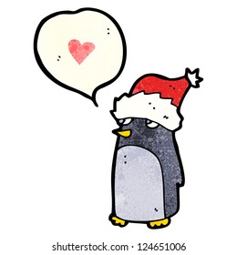 cartoon penguin with love heart