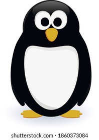 Cartoon penguin on isolated background