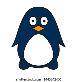 Cartoon penguin on white background