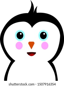 cartoon penguin on a white background closeup portrait cute smile bird living where it is cold the symbol of winter and christmas