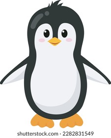 Cartoon penguin on white background