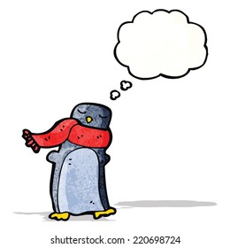 Cartoon-Pinguin mit Schal