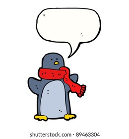 pingüino de dibujos animados con bufanda