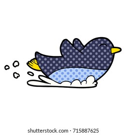cartoon penguin sliding